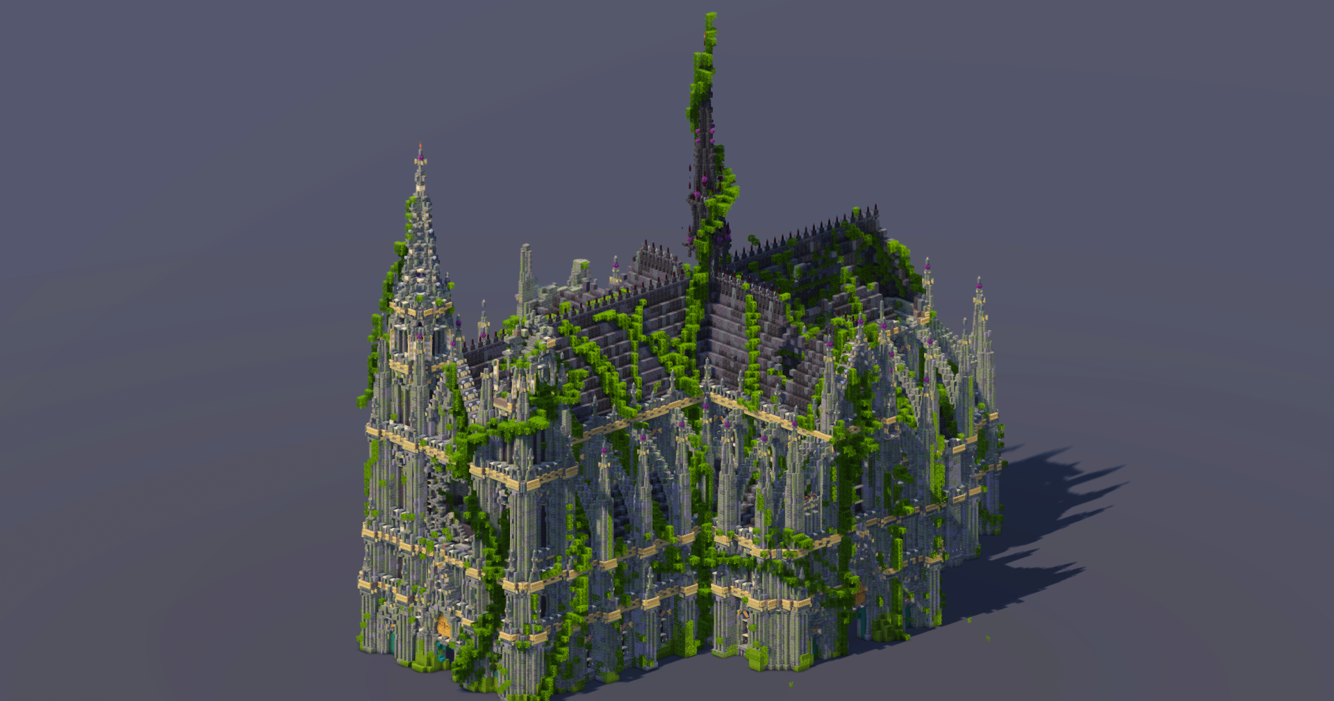 Mossy Overgrown Gothic Cathedral — Minecraft Build by MellowHat