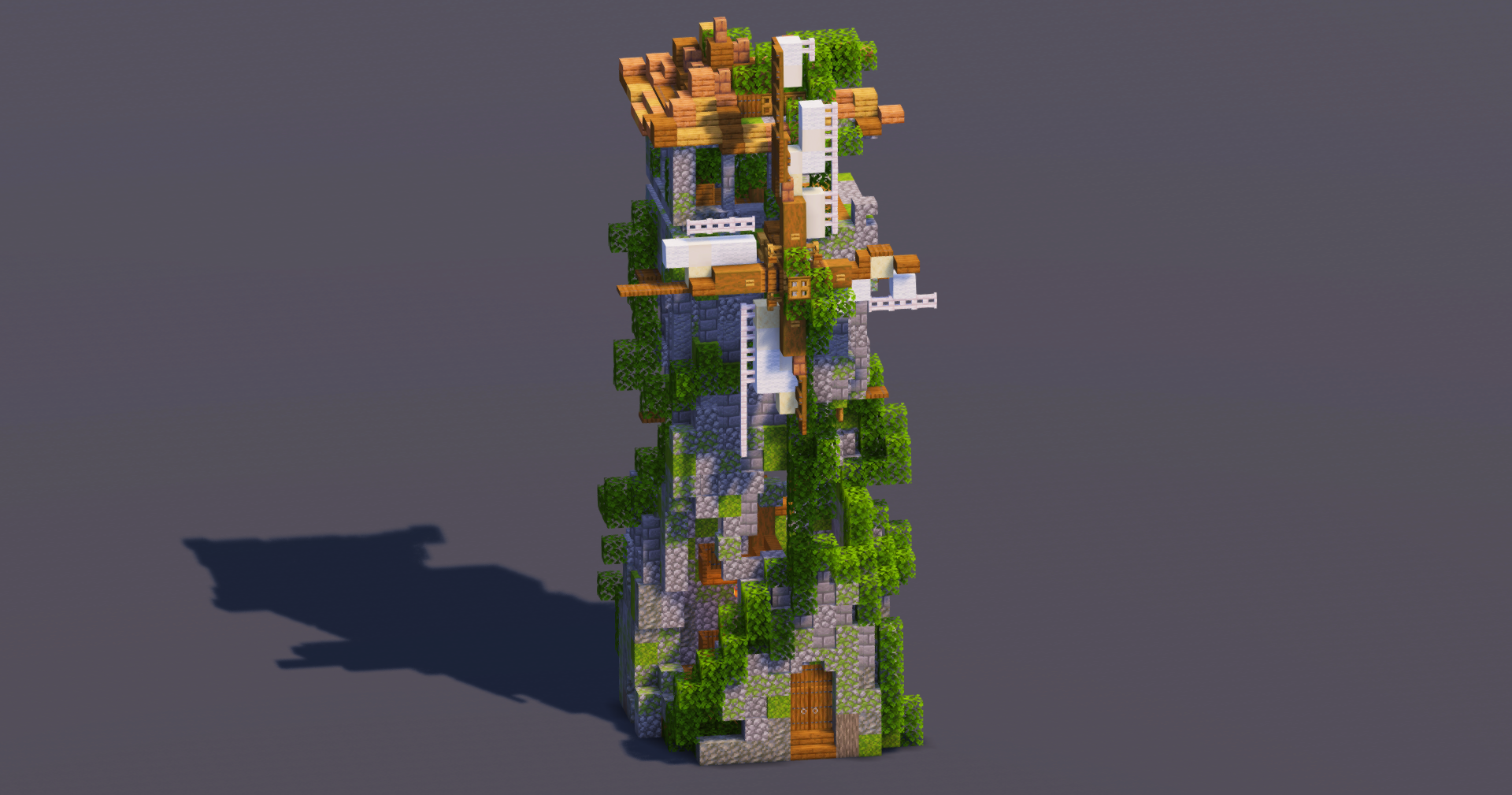 Mossy Overgrown Medieval Windmill — Minecraft Build by MellowHat