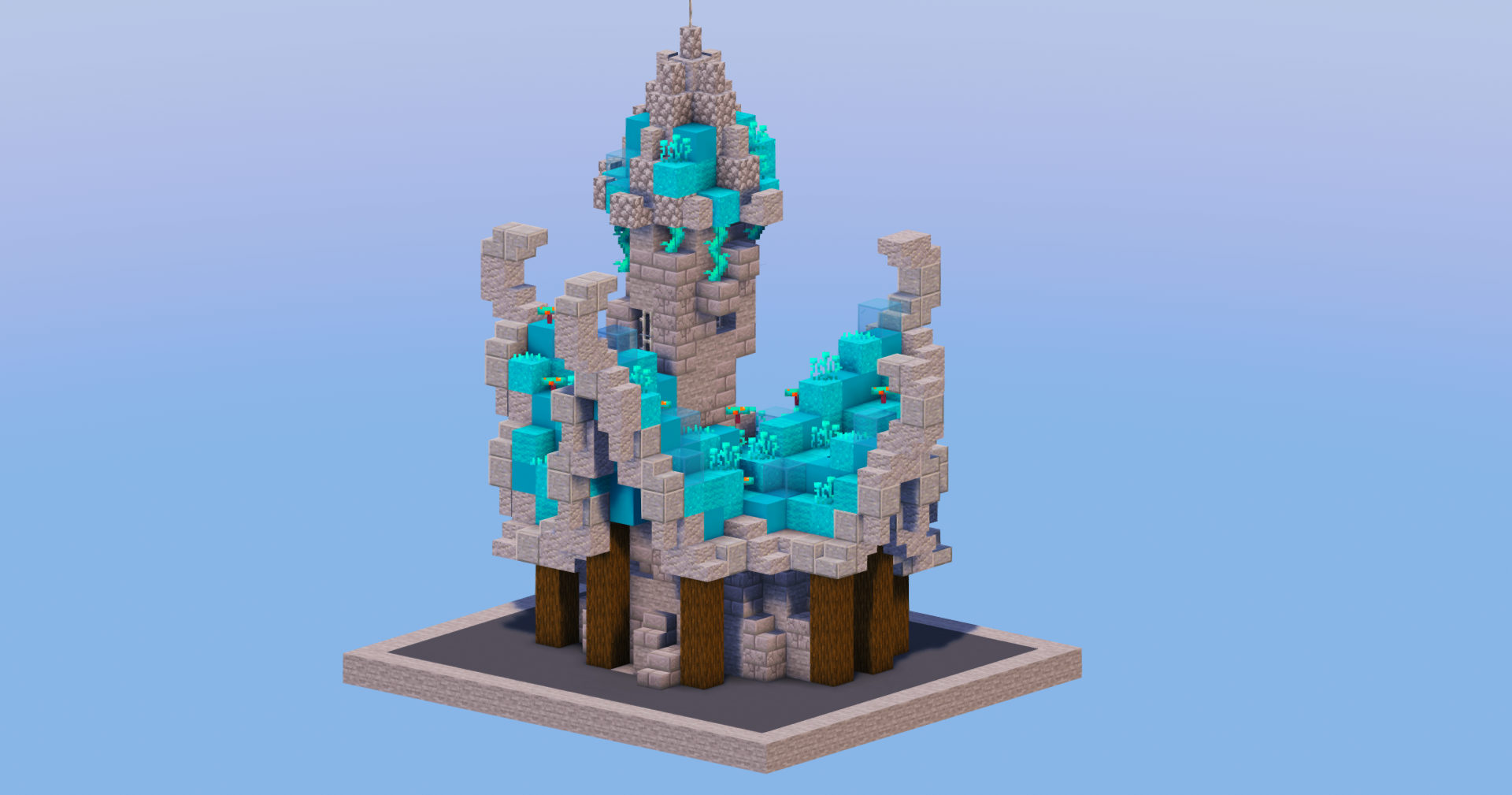 Cyan Medieval Fantasy House 4 — Minecraft Build by LeonisBuilds (2)