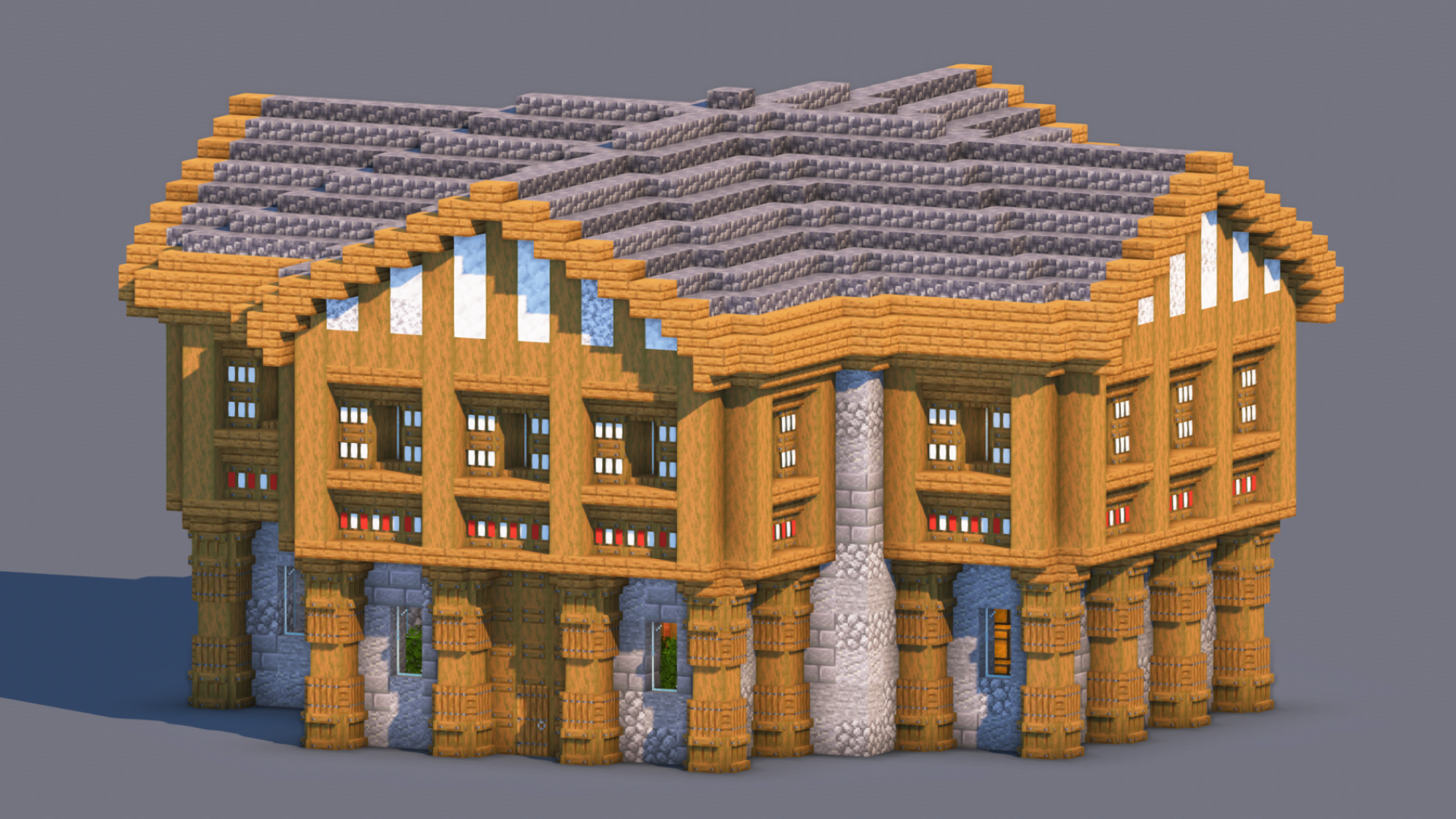 Medieval Trading Hall - Fully Decorated Interior | Download — Minecraft Build by RaekonBuilds (4)