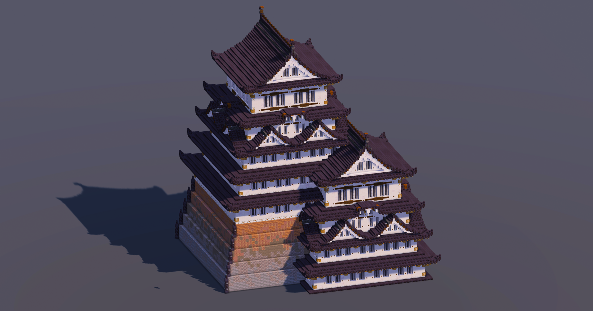 Huge Japanese Castle Black — Minecraft Build by MellowHat (2)
