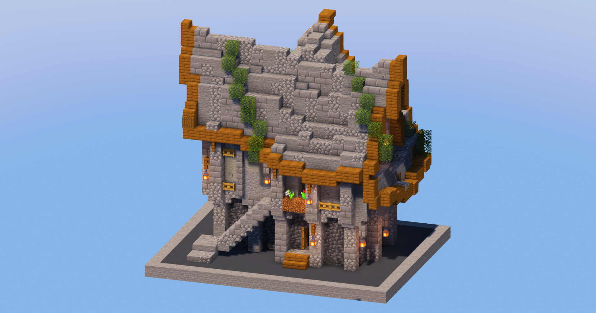 Stone Medieval Tavern — Minecraft Build by LeonisBuilds (2)