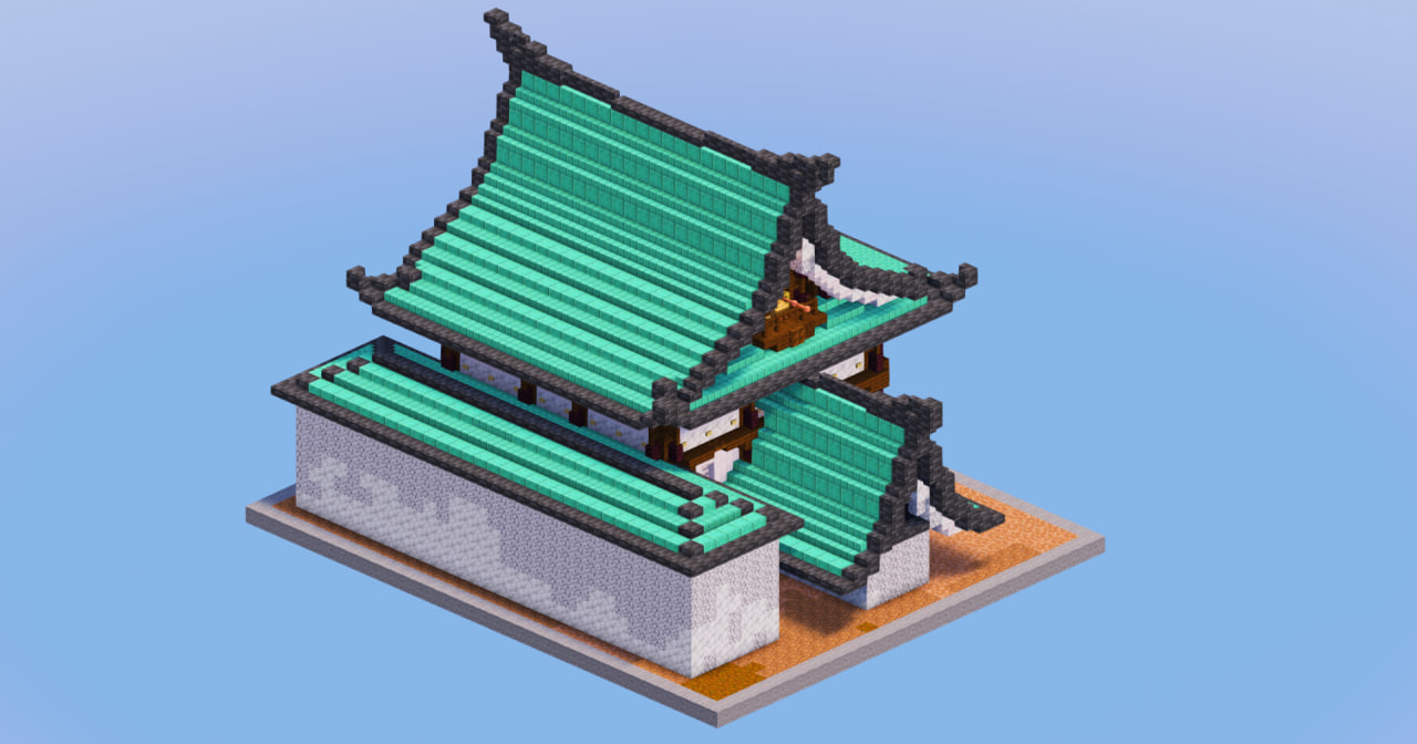 Japanese Temple House Dark Copper — Minecraft Build by LeonisBuilds (2)