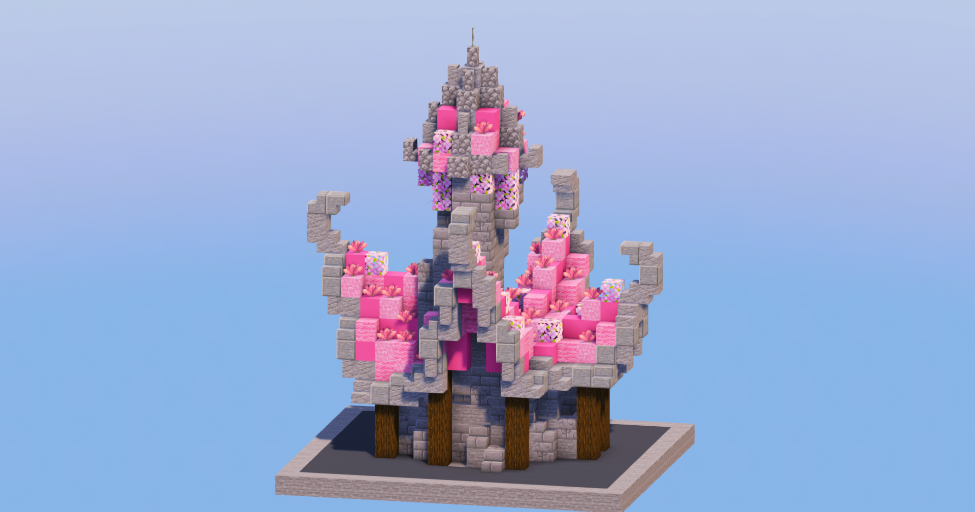 Pink Medieval Fantasy House 2 — Minecraft Build by LeonisBuilds (2)