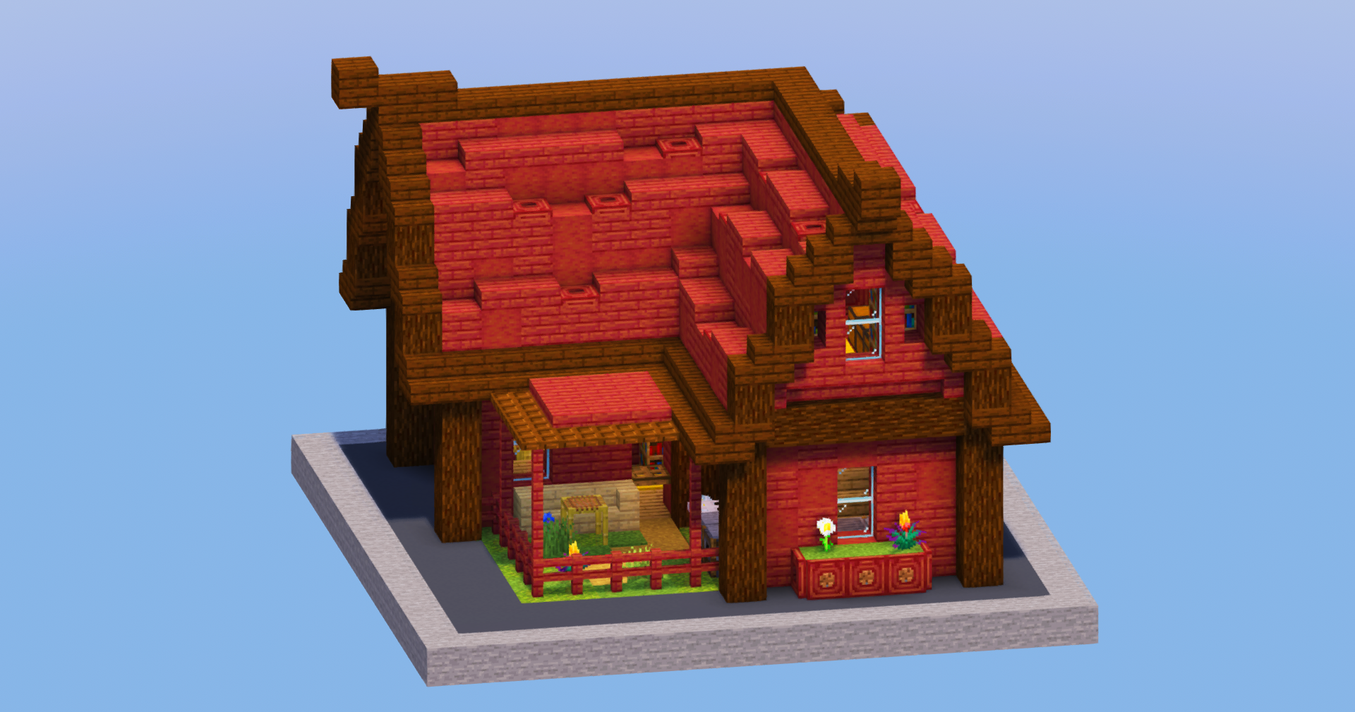 Mangrove Red Beginner House — Minecraft Build by LeonisBuilds (2)