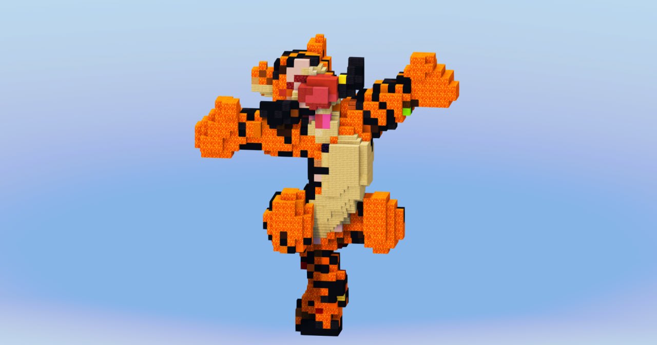 Tigger from Disney Winnie The Pooh — Minecraft Build by LeonisBuilds