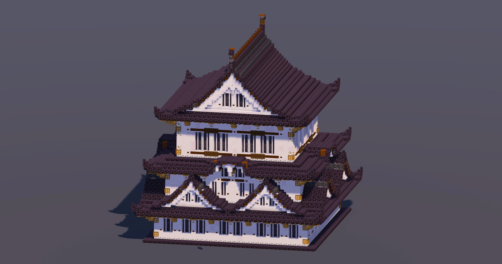 Medium Japanese Castle Black — Minecraft Build by MellowHat