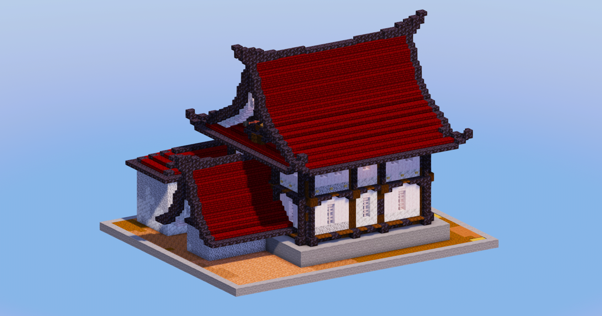 Japanese Temple House Dark Red — Minecraft Build by LeonisBuilds