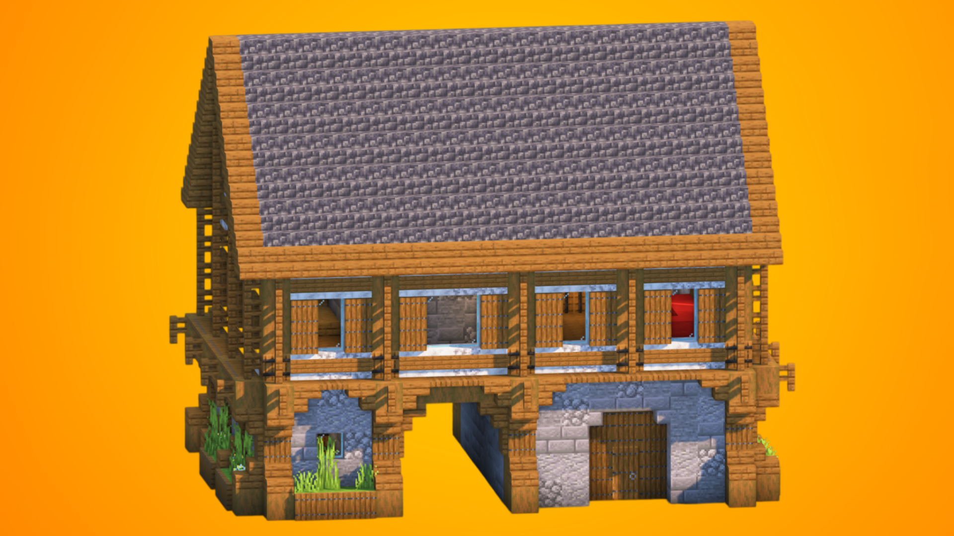 Medieval House with Archway Pass-Through | Fully Furnished Interior — Minecraft Build by RaekonBuilds