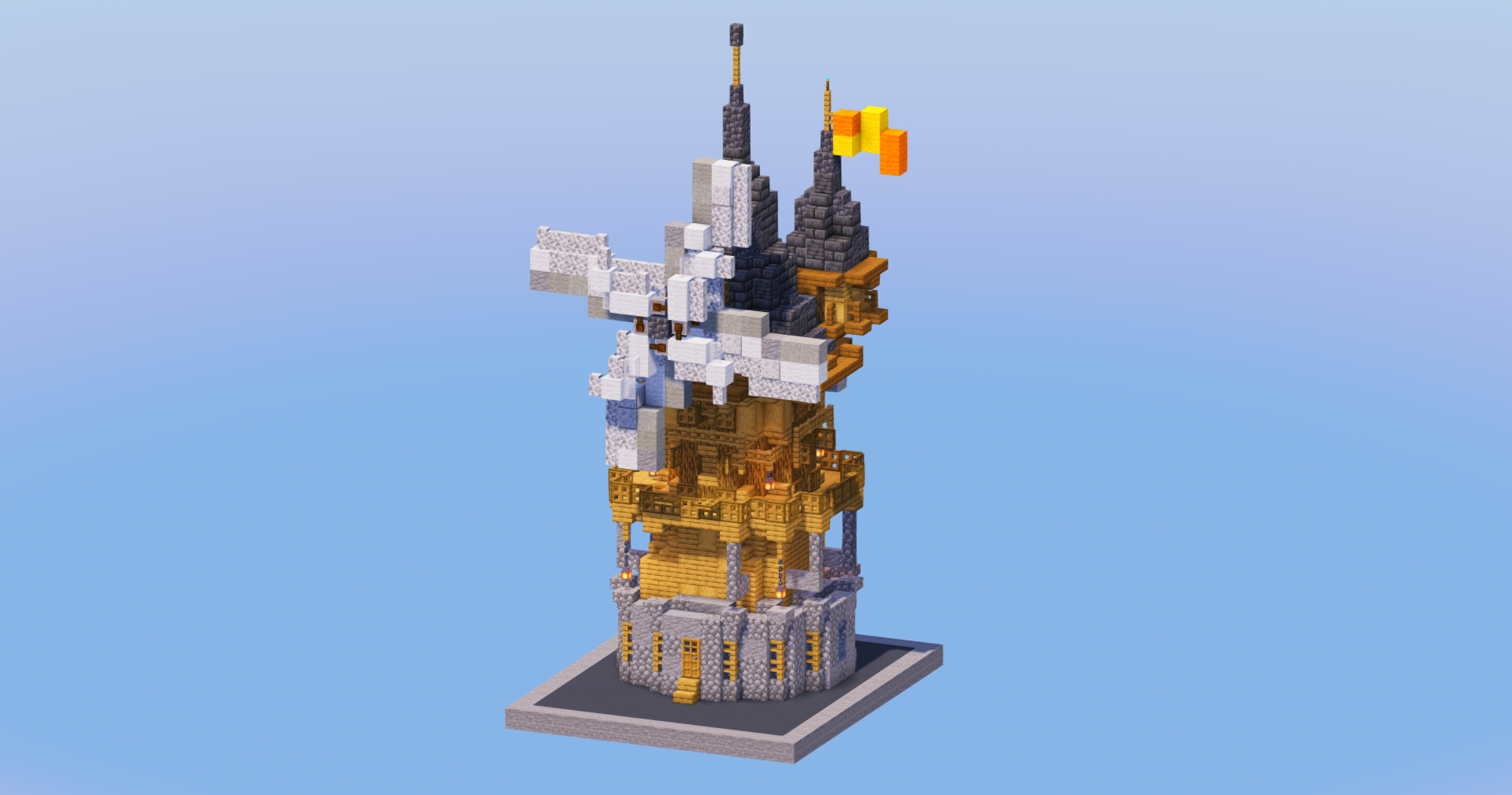 Oak Medieval Windmill — Minecraft Build by LeonisBuilds