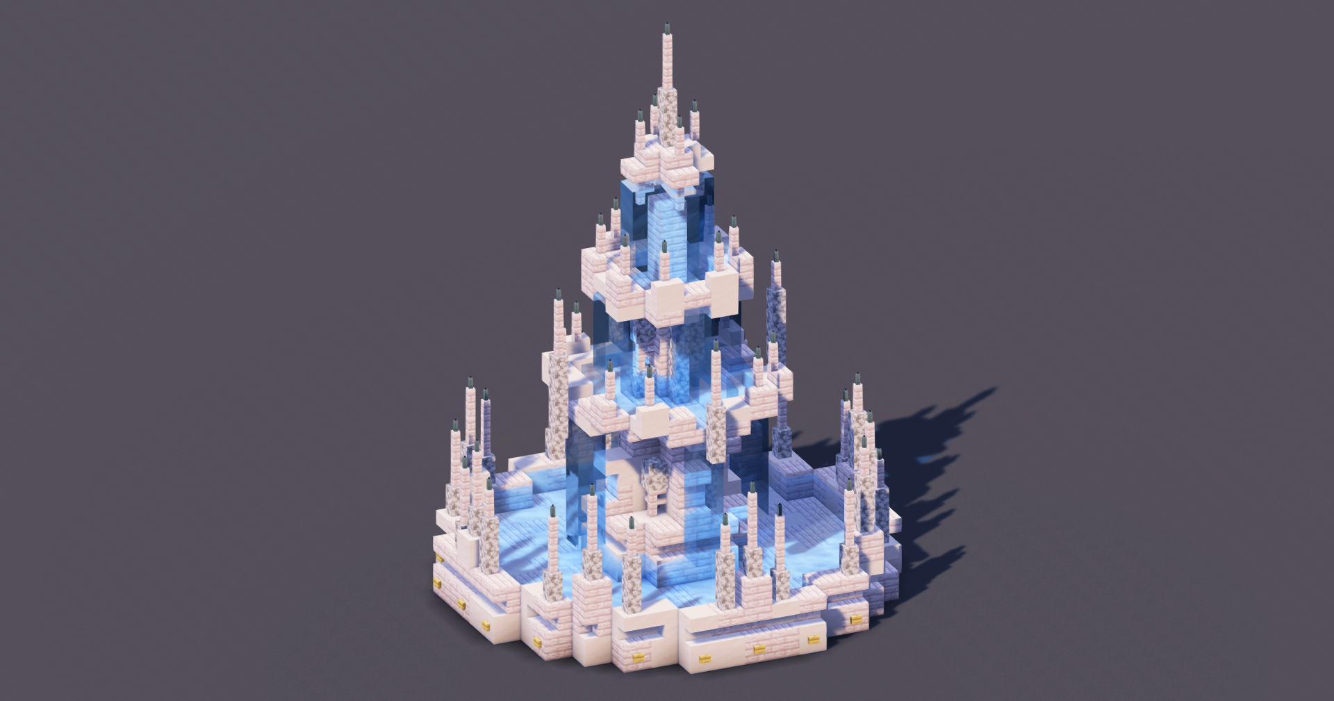 White Gothic Fountain — Minecraft Build by MellowHat (2)