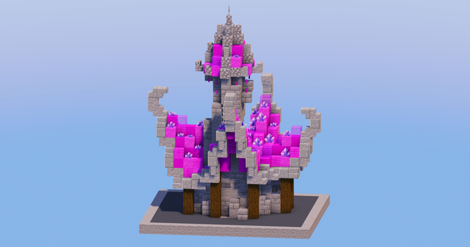 Magenta Medieval Fantasy House 4 — Minecraft Build by LeonisBuilds