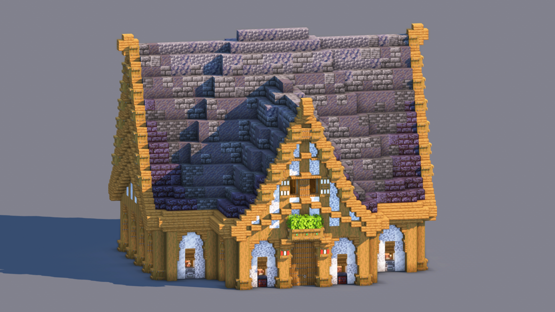 Compact Medieval Trading Hall | Fully Furnished Interior — Minecraft Build by RaekonBuilds