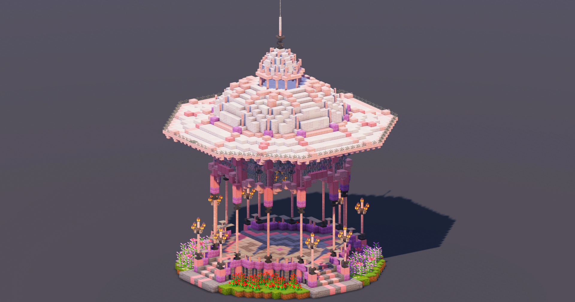 White Gothic Bandstand — Minecraft Build by MellowHat (2)