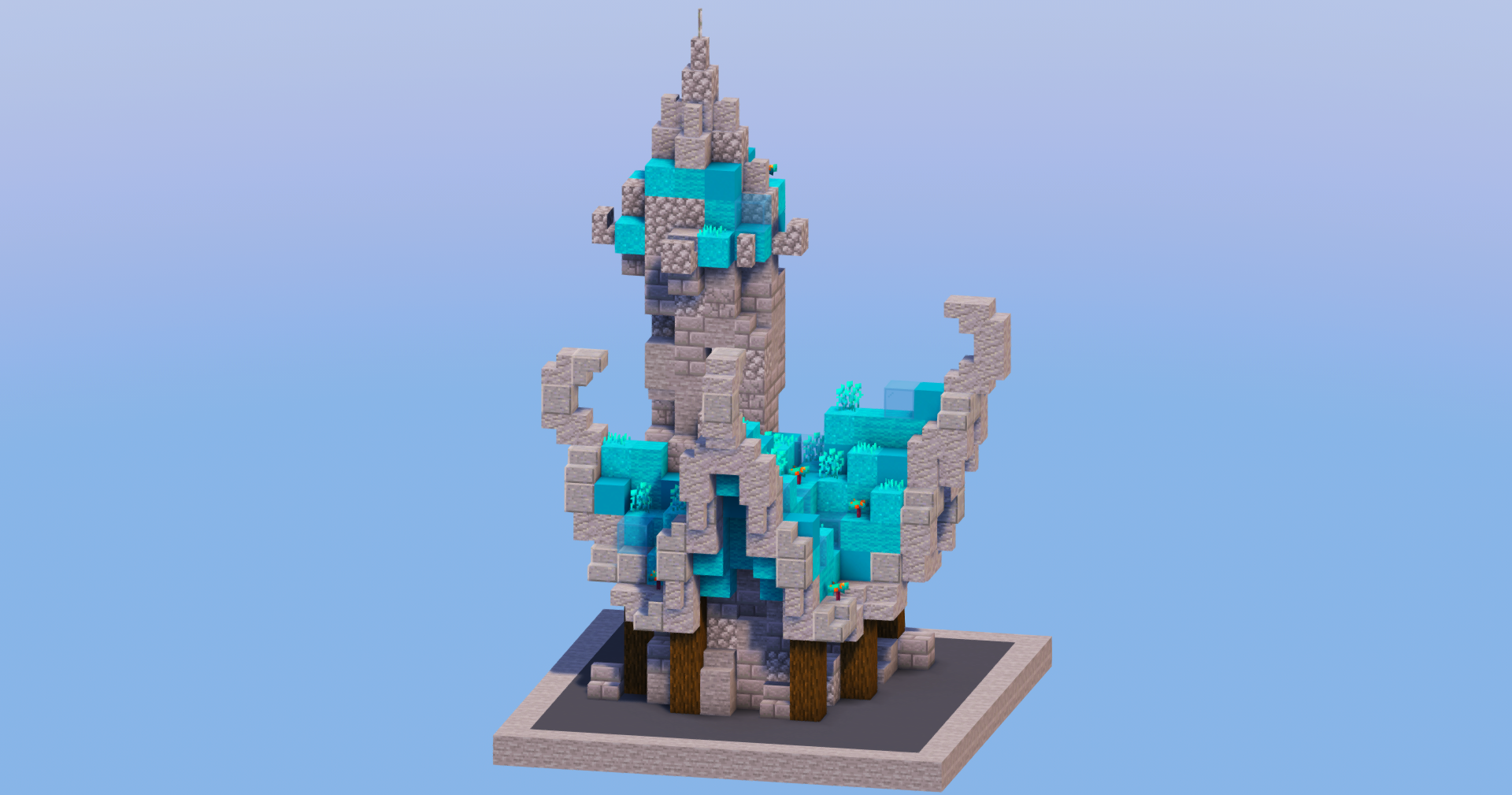 Cyan Medieval Fantasy House 2 — Minecraft Build by LeonisBuilds