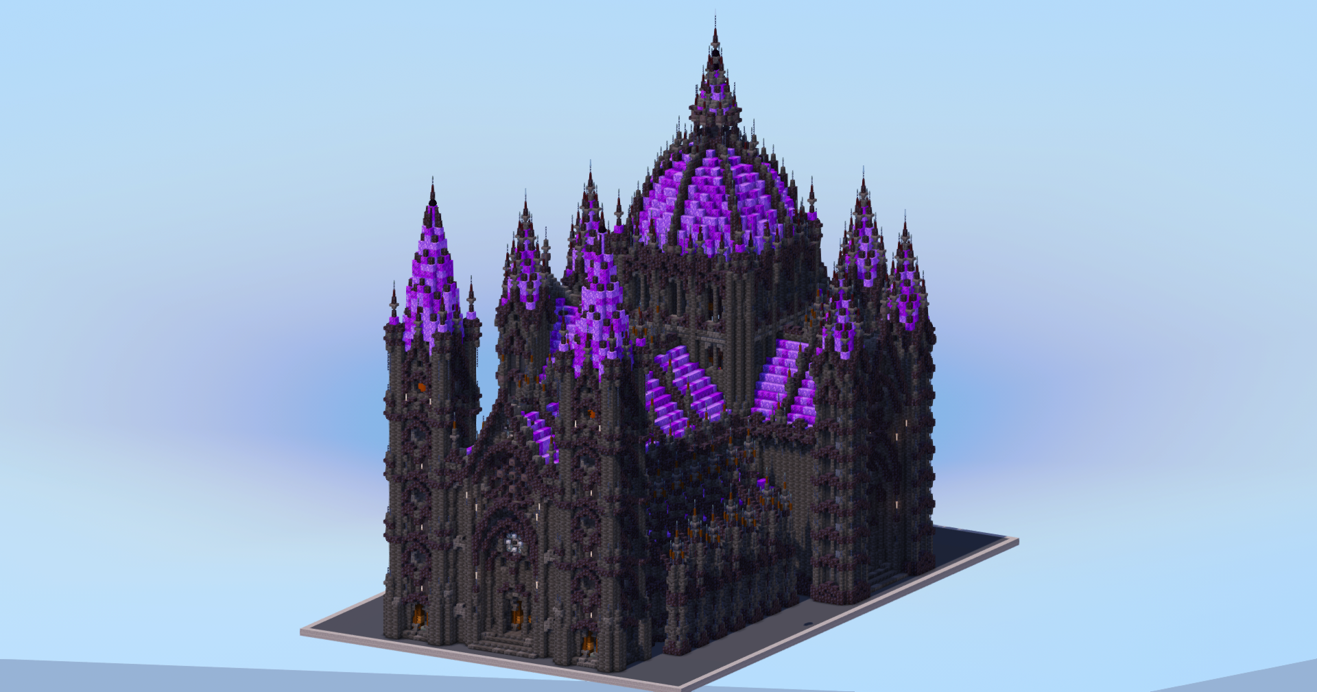 Dark Amethyst Gothic Cathedral v2 — Minecraft Build by LeonisBuilds (2)