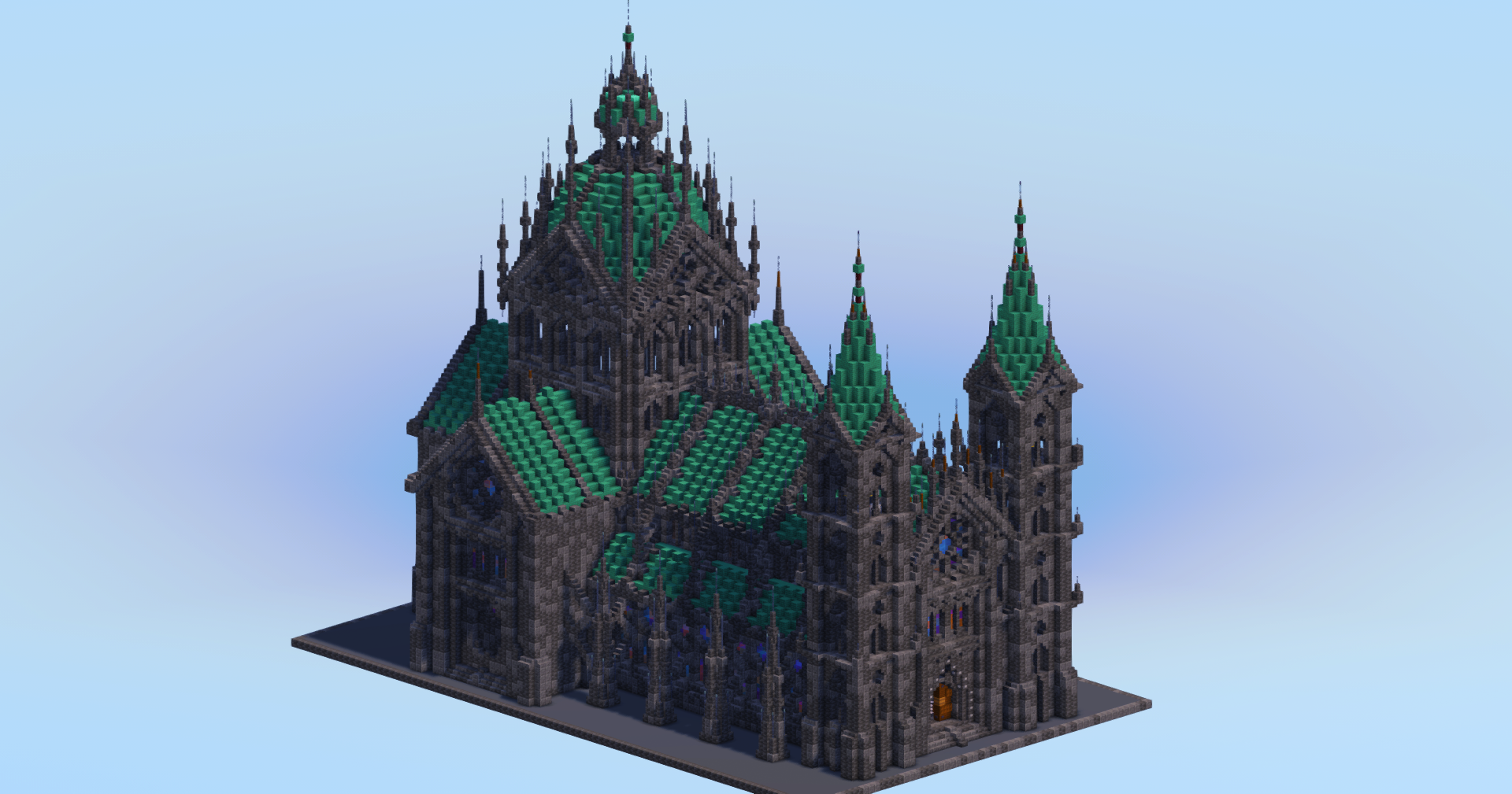 Dark Prismarine Gothic Cathedral — Minecraft Build by LeonisBuilds (2)