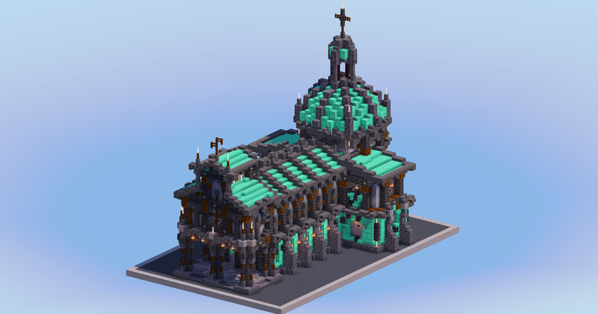 Medieval Church Dark Copper — Minecraft Build by LeonisBuilds (2)