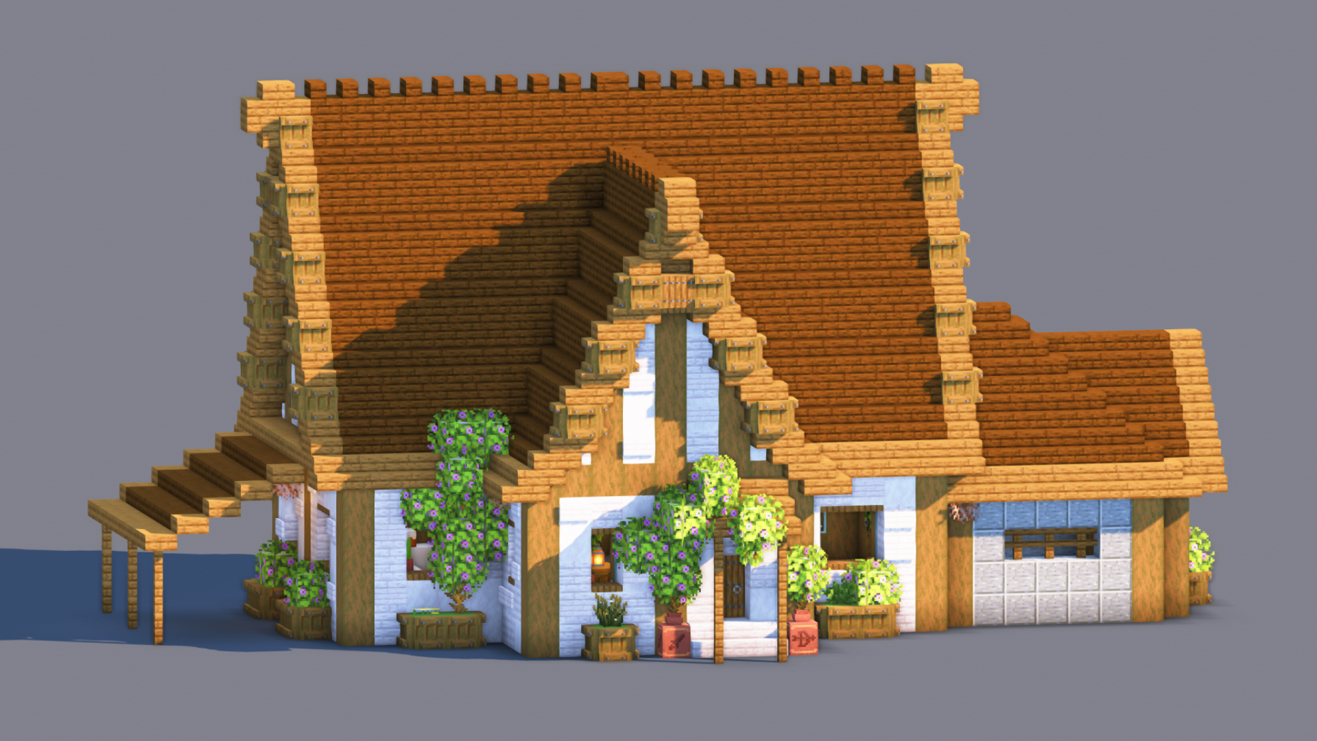 Large Country House & Garage | Fully Furnished Interior — Minecraft Build by RaekonBuilds