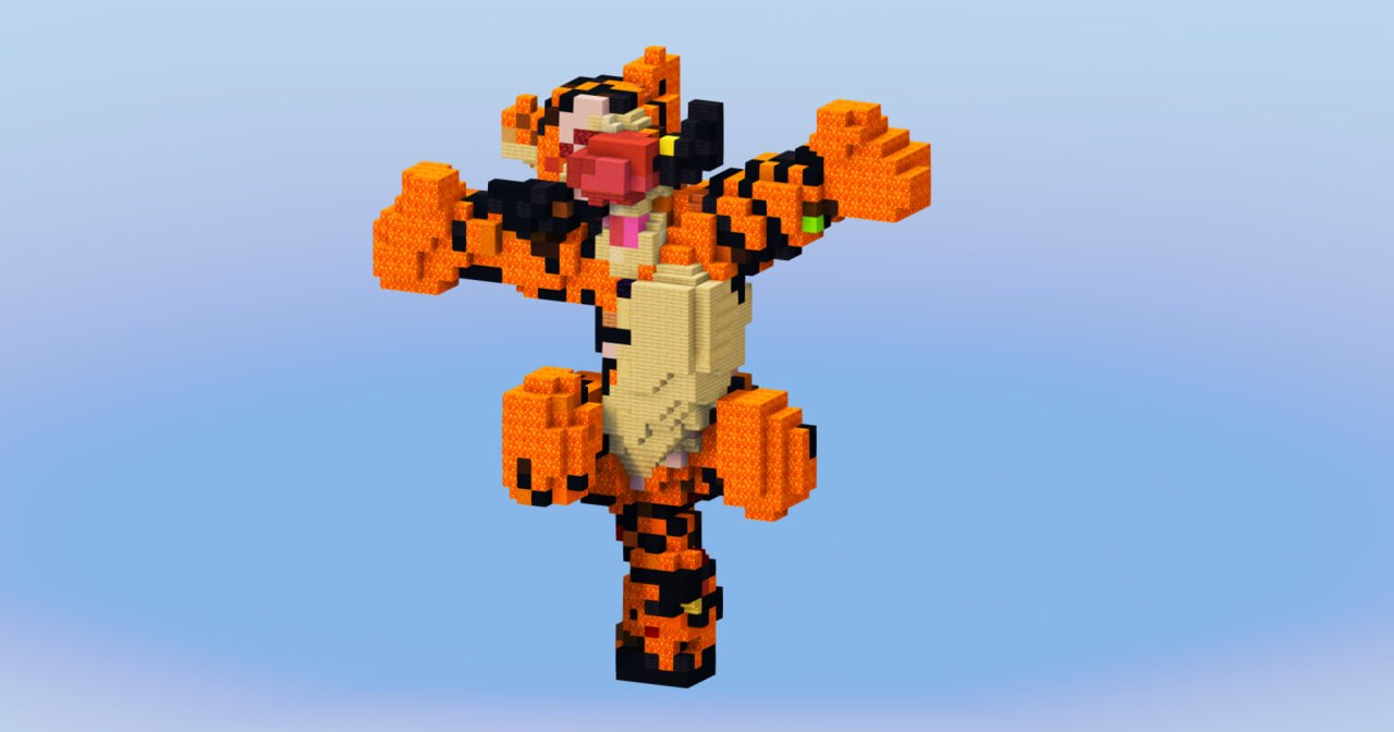 Tigger from Disney Winnie The Pooh — Minecraft Build by LeonisBuilds (2)