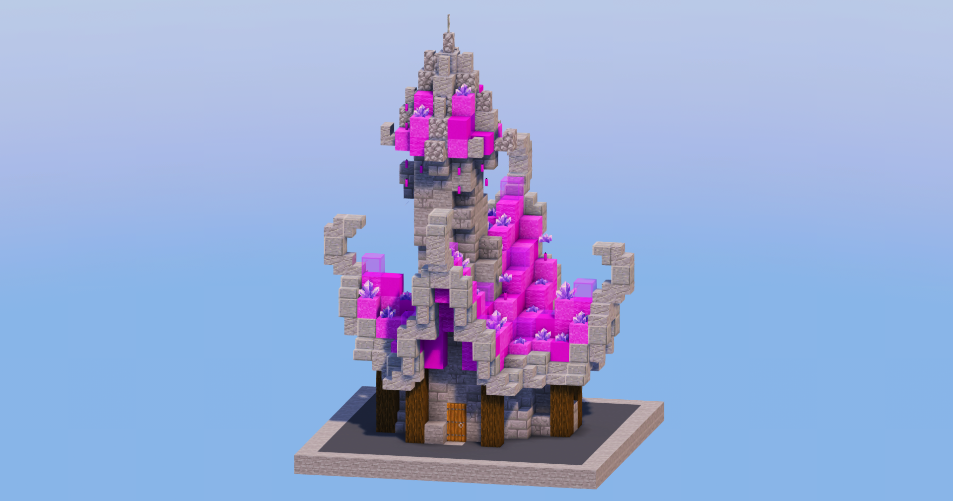 Magenta Medieval Fantasy House 1 — Minecraft Build by LeonisBuilds