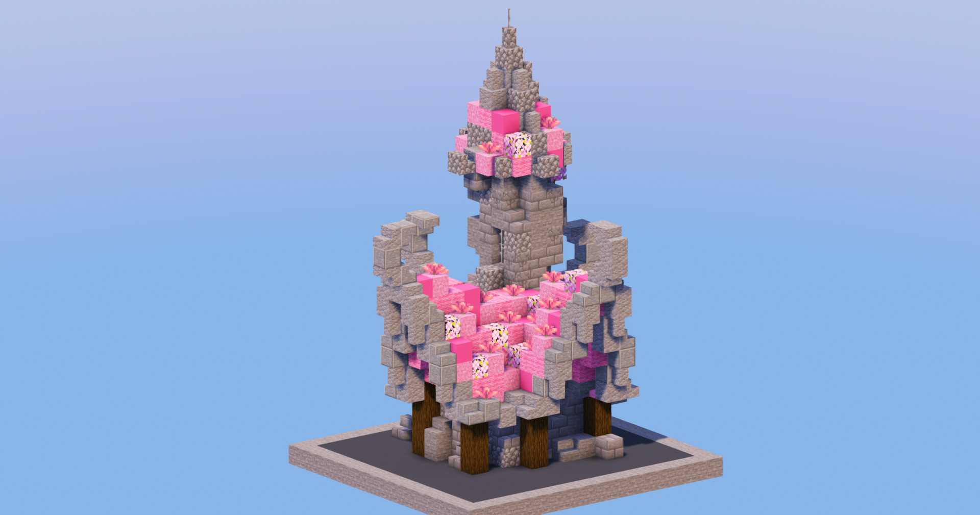Pink Medieval Fantasy House 1 — Minecraft Build by LeonisBuilds
