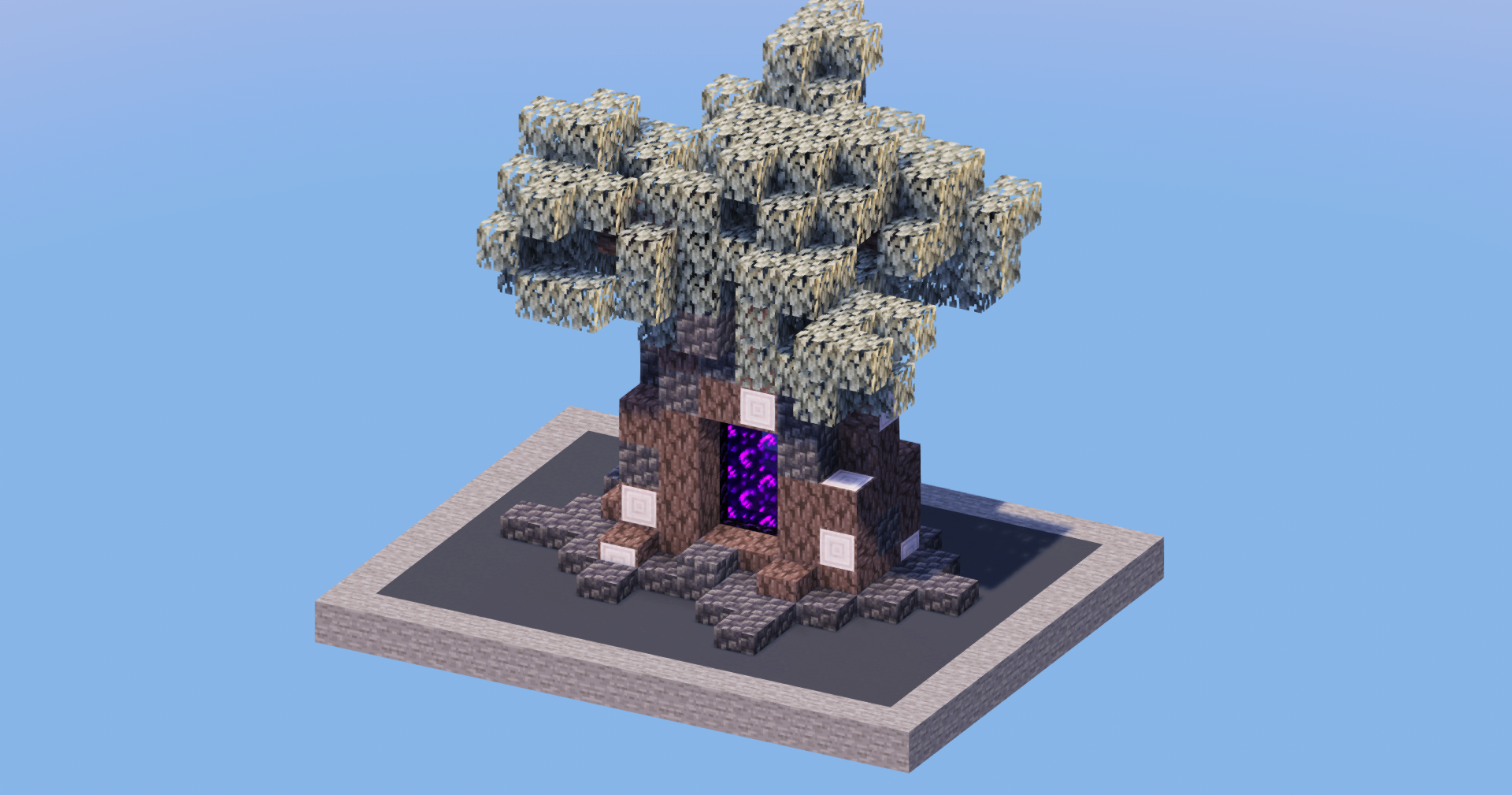 Pale Oak Tree Nether Portal — Minecraft Build by LeonisBuilds