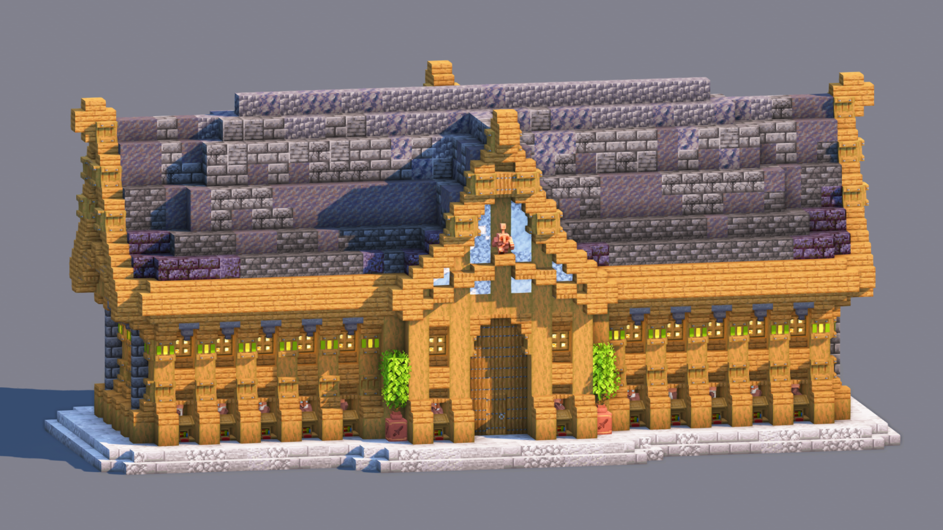 Medieval Trading Hall | Fully Furnished Interior — Minecraft Build by RaekonBuilds
