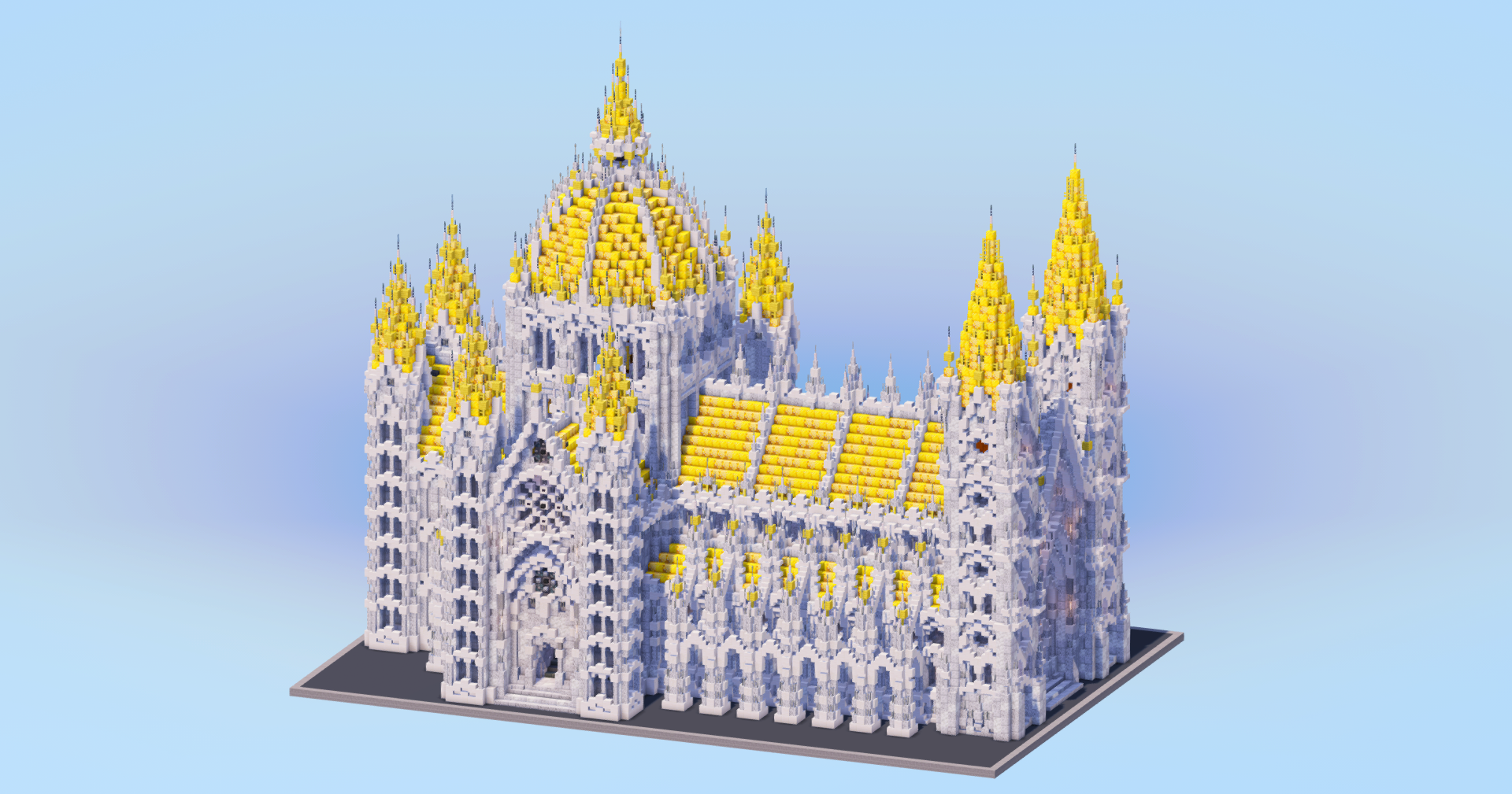 Golden Gilded Gothic Cathedral v2 — Minecraft Build by LeonisBuilds