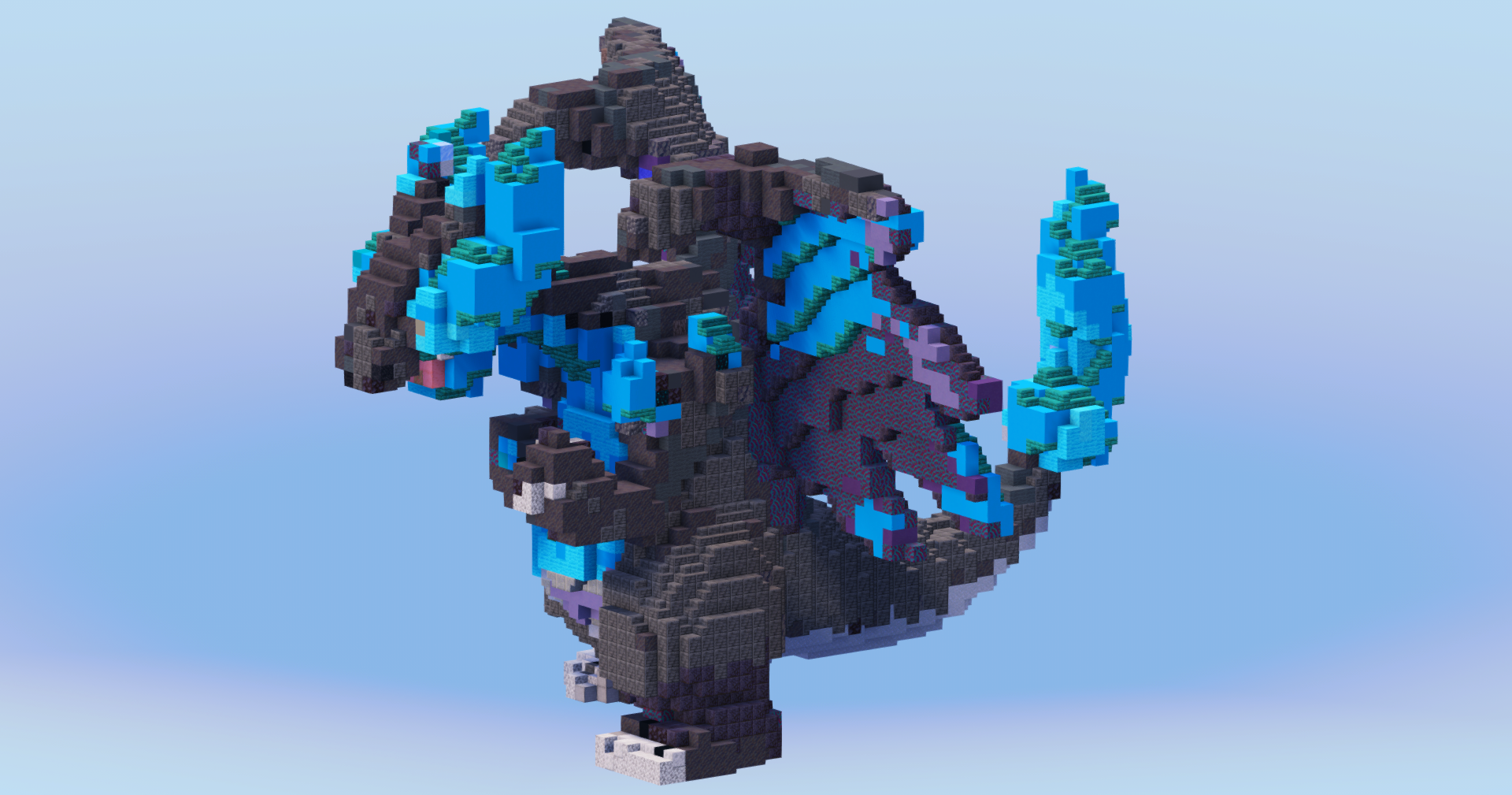 Mega Charizard X from Pokemon — Minecraft Build by LeonisBuilds