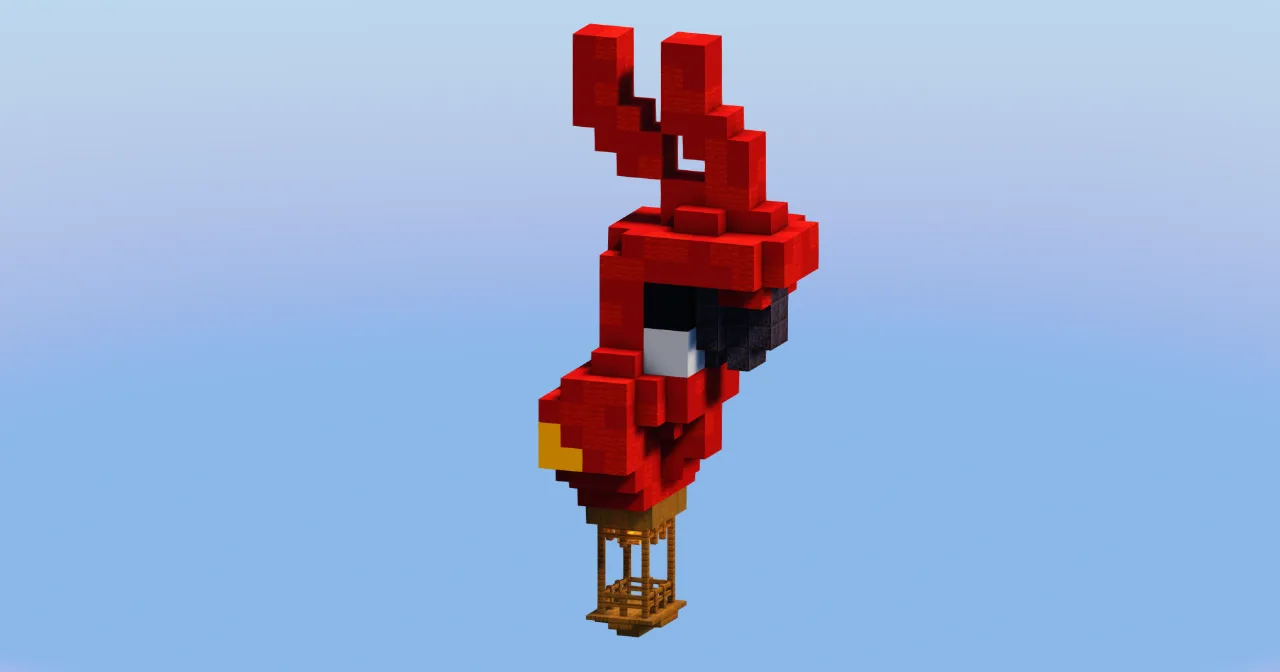 Red Parrot Hot Air Balloon — Minecraft Build by LeonisBuilds