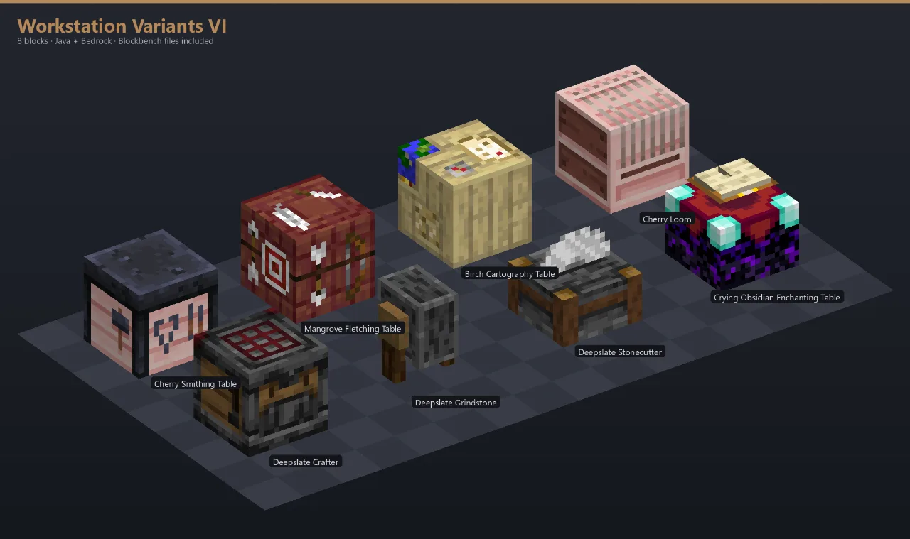 Workstation Variants VI Asset Download [Java + Bedrock + Blockbench] — Minecraft Resource Pack by ScorpionTeam
