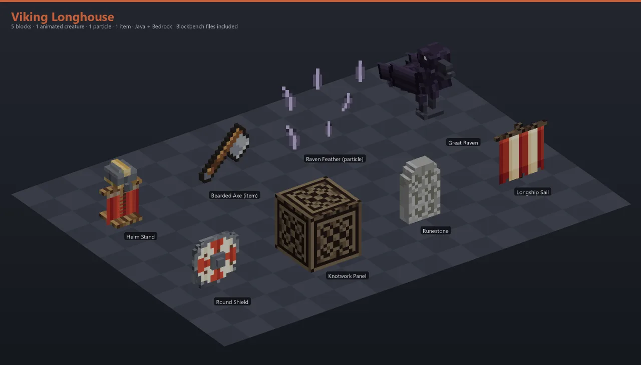 Viking Longhouse Asset [Java + Bedrock + Blockbench] — Minecraft Resource Pack by ScorpionTeam