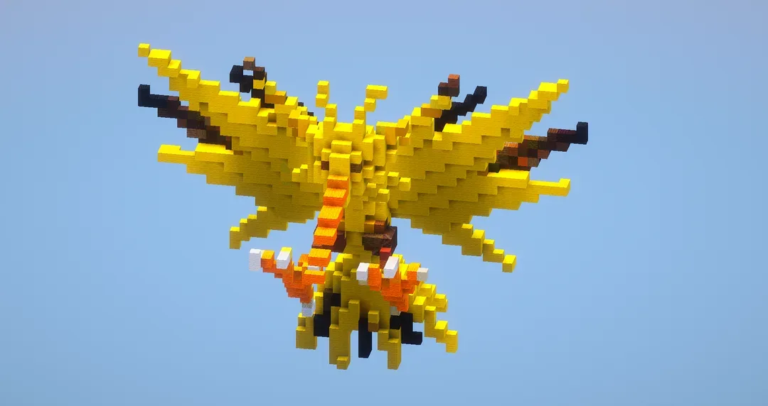 Zapdos from Pokemon — Minecraft Build by LeonisBuilds