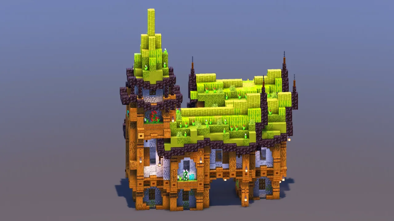 Green Medieval Fantasy House — Minecraft Build by MellowHat