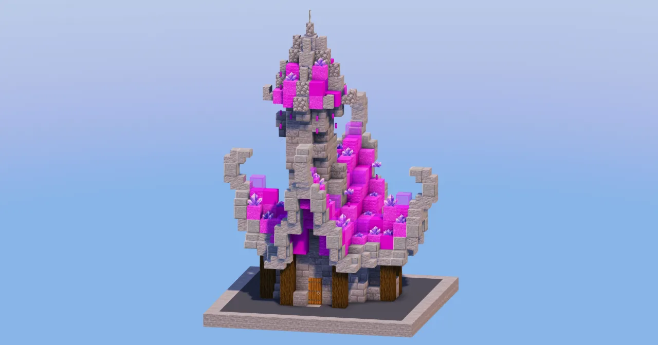 Magenta Medieval Fantasy House 1 — Minecraft Build by LeonisBuilds