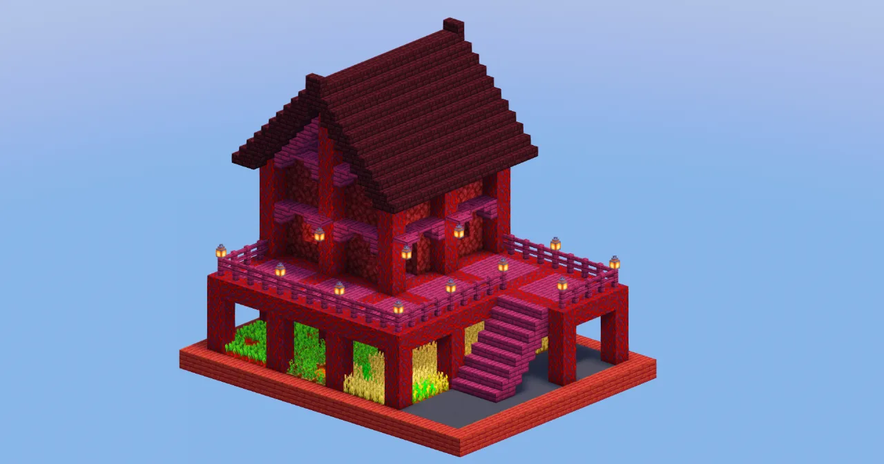 Nether Starter House with Farm — Minecraft Build by LeonisBuilds