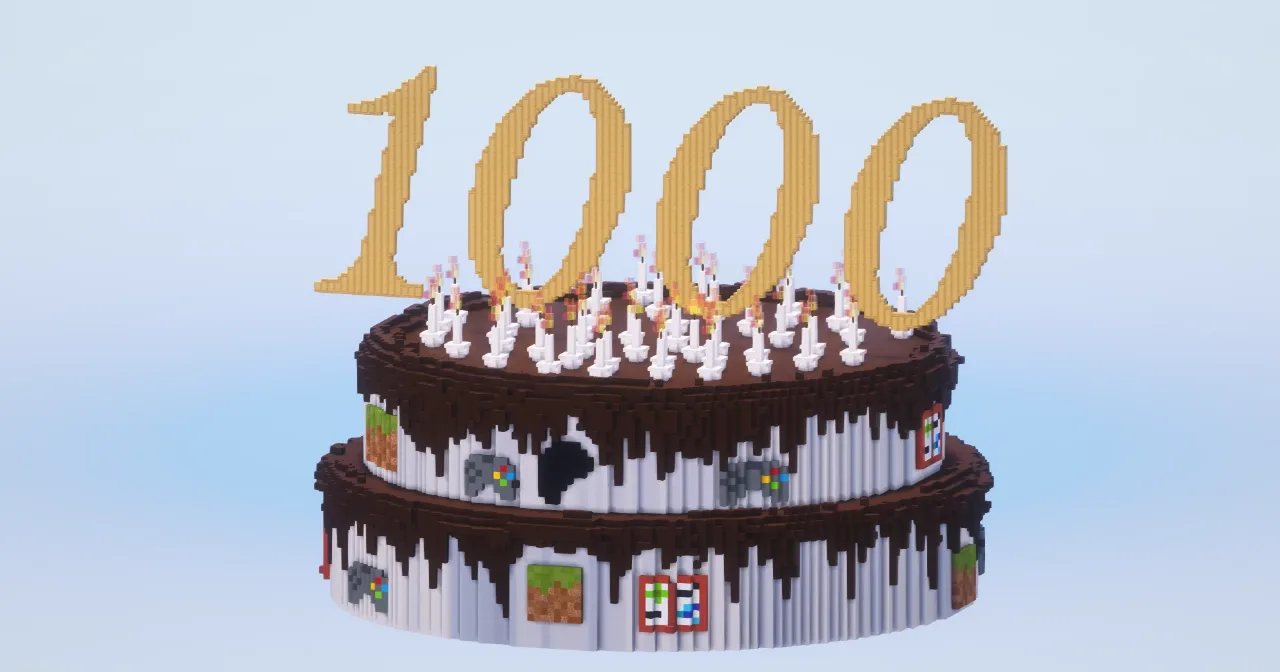 1000 Followers on Patreon Cake | FREE — Minecraft Build by LeonisBuilds