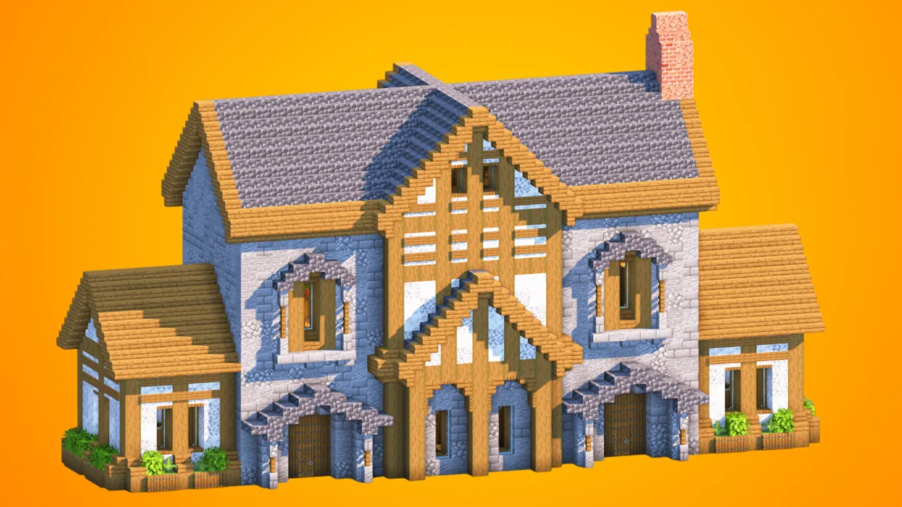 Large Medieval Manor with Side Wings | Fully Furnished Interior — Minecraft Build by RaekonBuilds