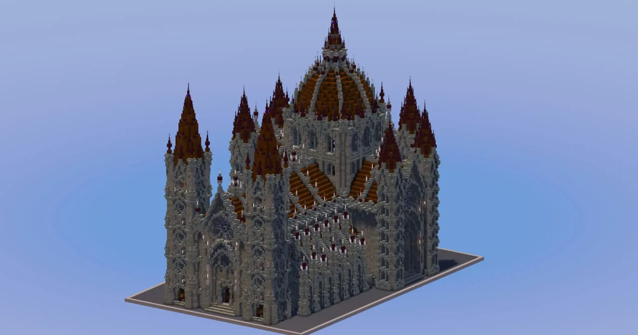 Gothic Cathedral v2 Tuff Version — Minecraft Build by LeonisBuilds