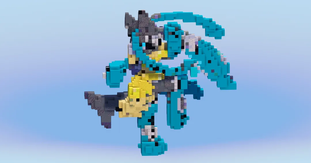 Mega Lucario Z from Pokemon — Minecraft Build by LeonisBuilds