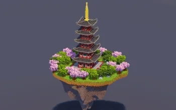 Floating Island Japanese Pagoda — Minecraft Build by MellowHat