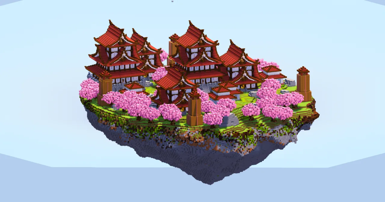 Japanese Floating Island Mangrove Castle Version — Minecraft Build by LeonisBuilds