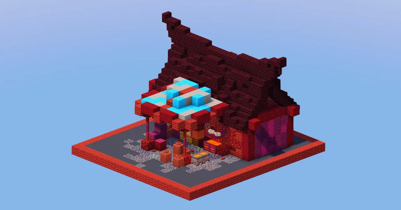Nether Medieval Butcher House — Minecraft Build by LeonisBuilds