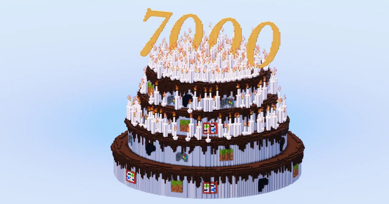 7000 Followers on Patreon Cake | FREE — Minecraft Build by LeonisBuilds