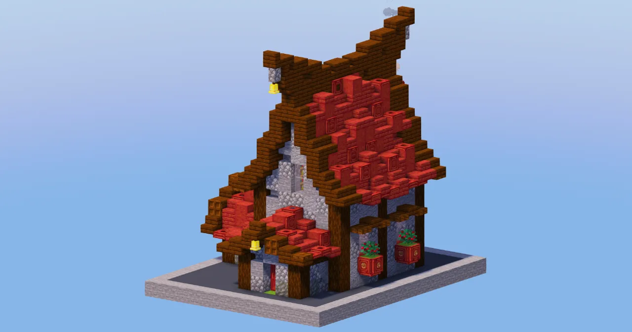 Mangrove Red Medieval House 7 — Minecraft Build by LeonisBuilds