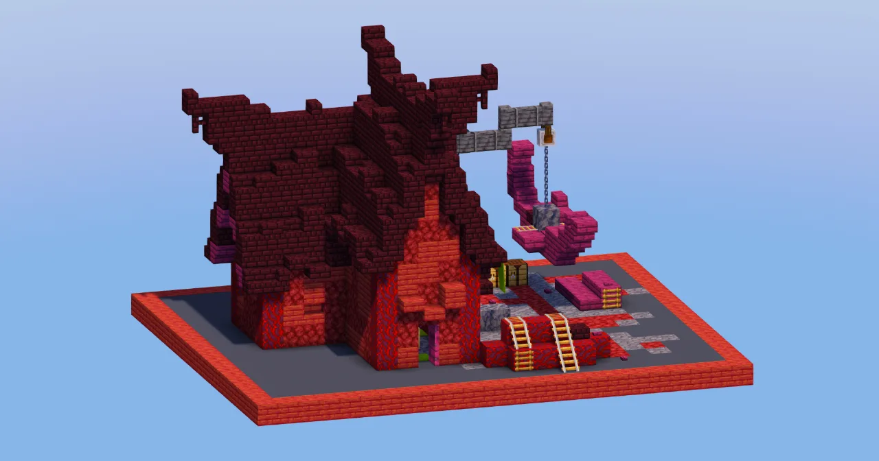 Nether Medieval Carpenter House — Minecraft Build by LeonisBuilds
