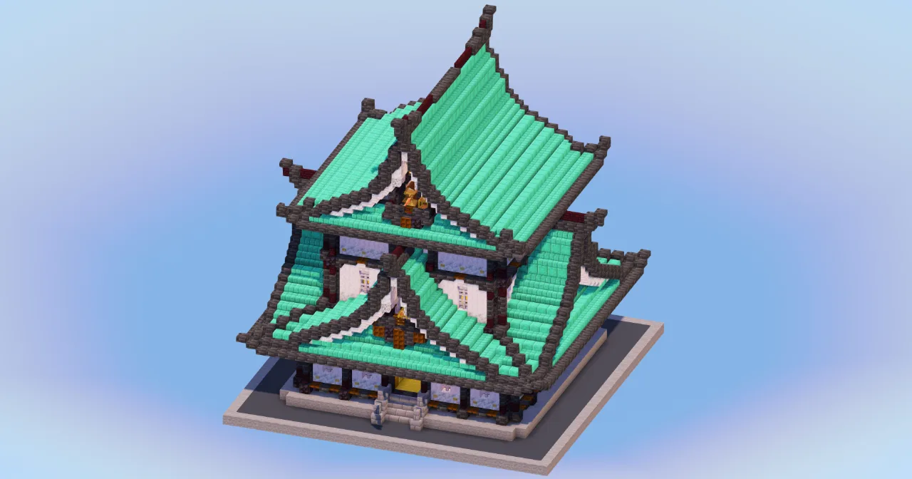 Japanese Temple Dark Copper — Minecraft Build by LeonisBuilds