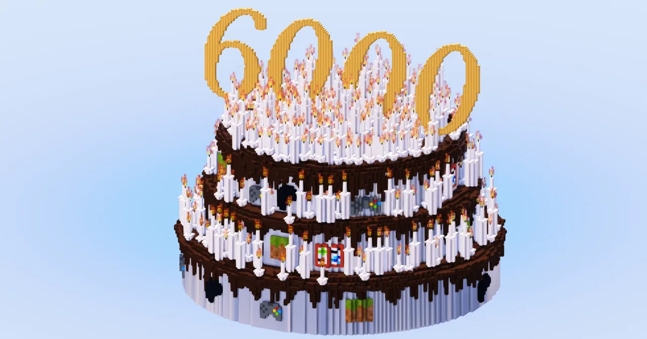 6000 Followers on Patreon Cake | FREE — Minecraft Build by LeonisBuilds