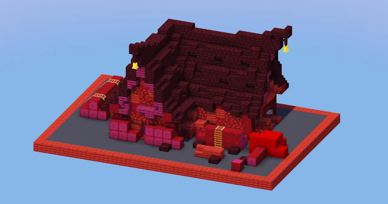 Nether Medieval Lumberjack House — Minecraft Build by LeonisBuilds